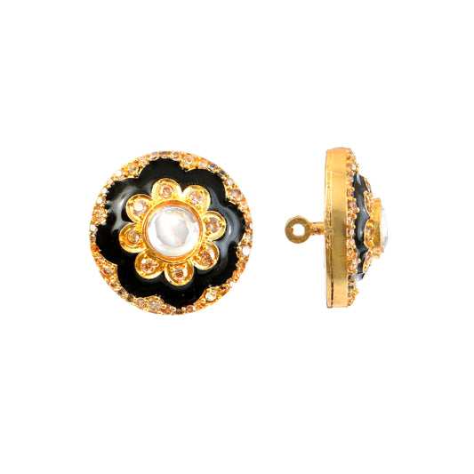 Rajvansh Kundan Enamel Sherwani Button Set