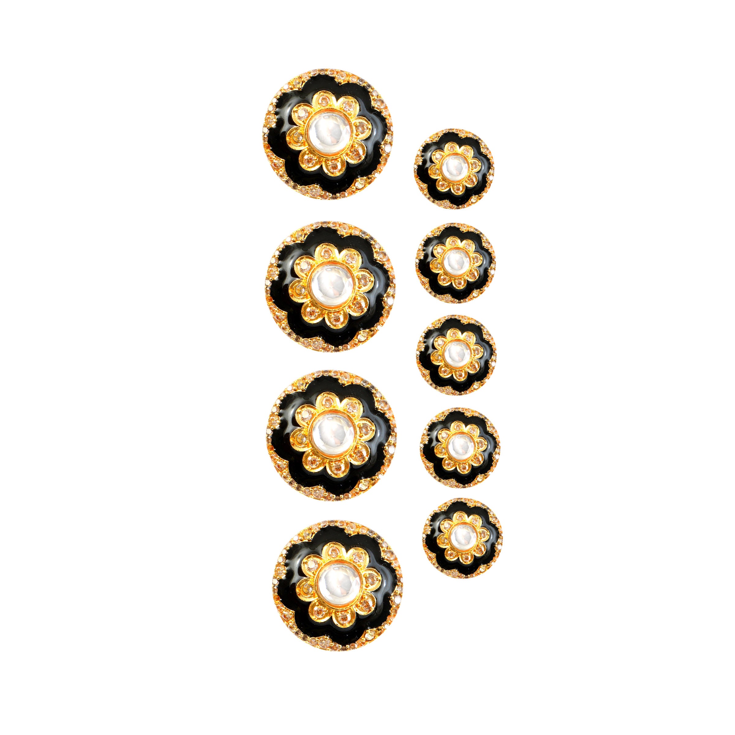 Rajvansh Kundan Enamel Sherwani Button Set