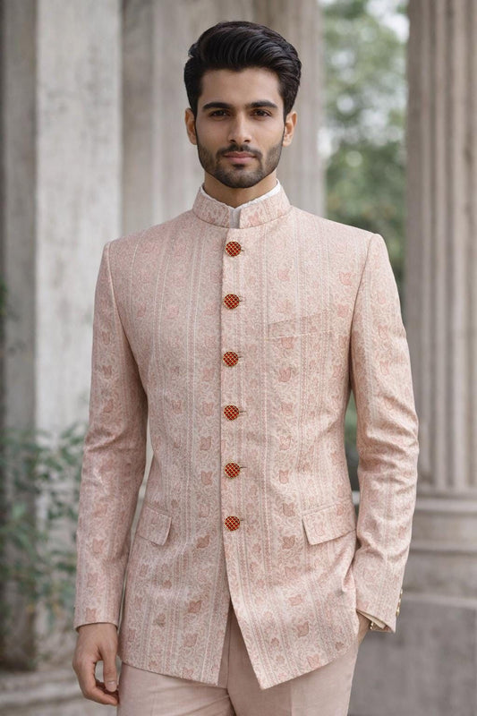 Rajputana Crimson Enamel Sherwani Button Set