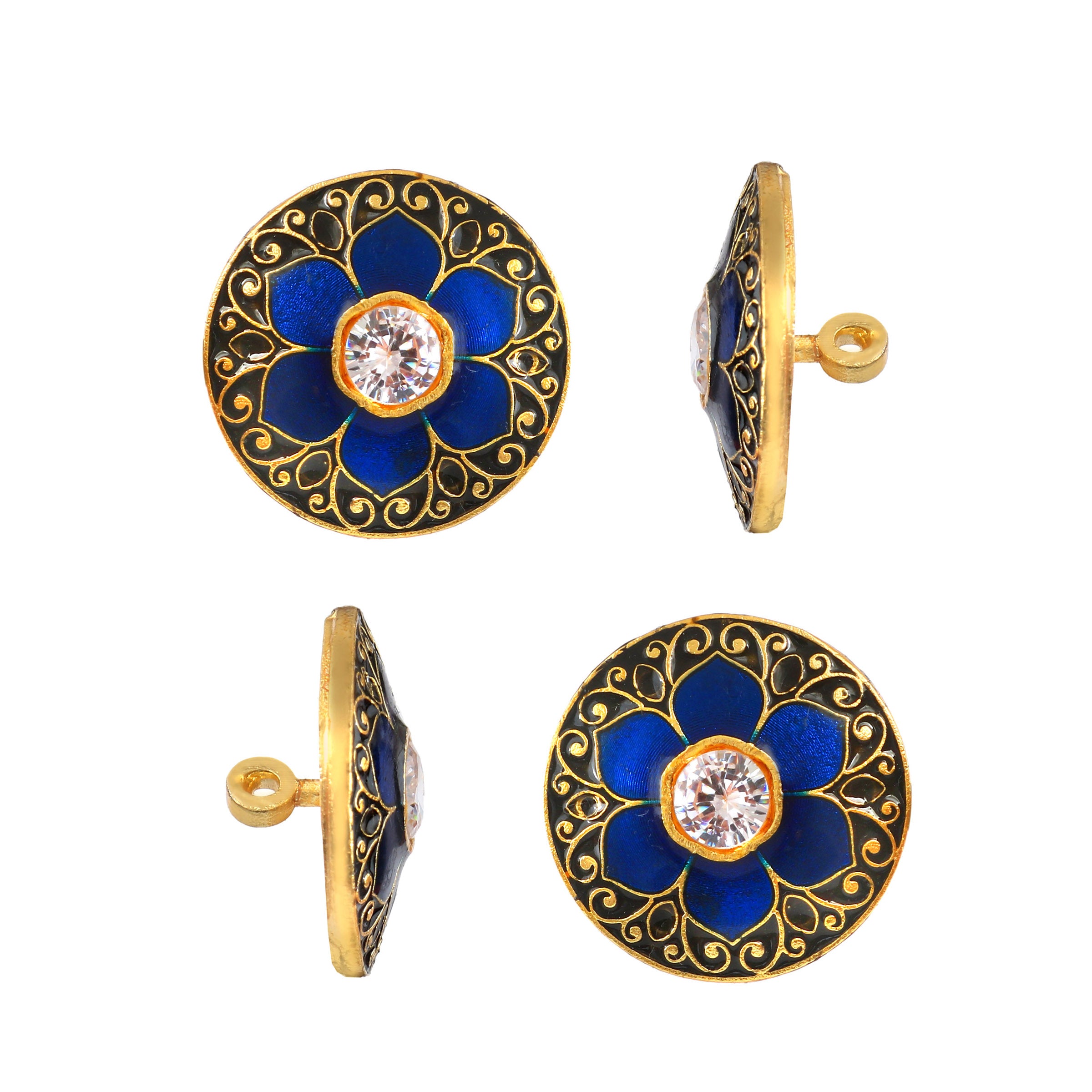 Neelkamal Sapphire Enamel Sherwani Button Set