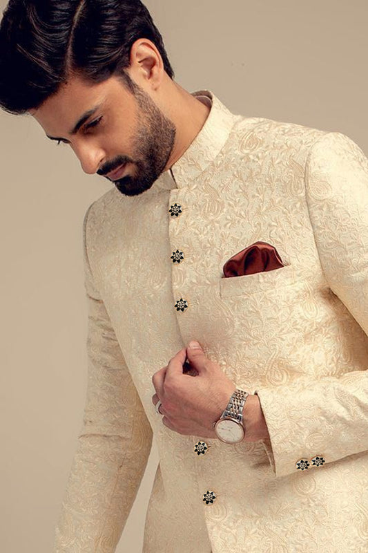 Shams Noir Crystal Sherwani Button Set