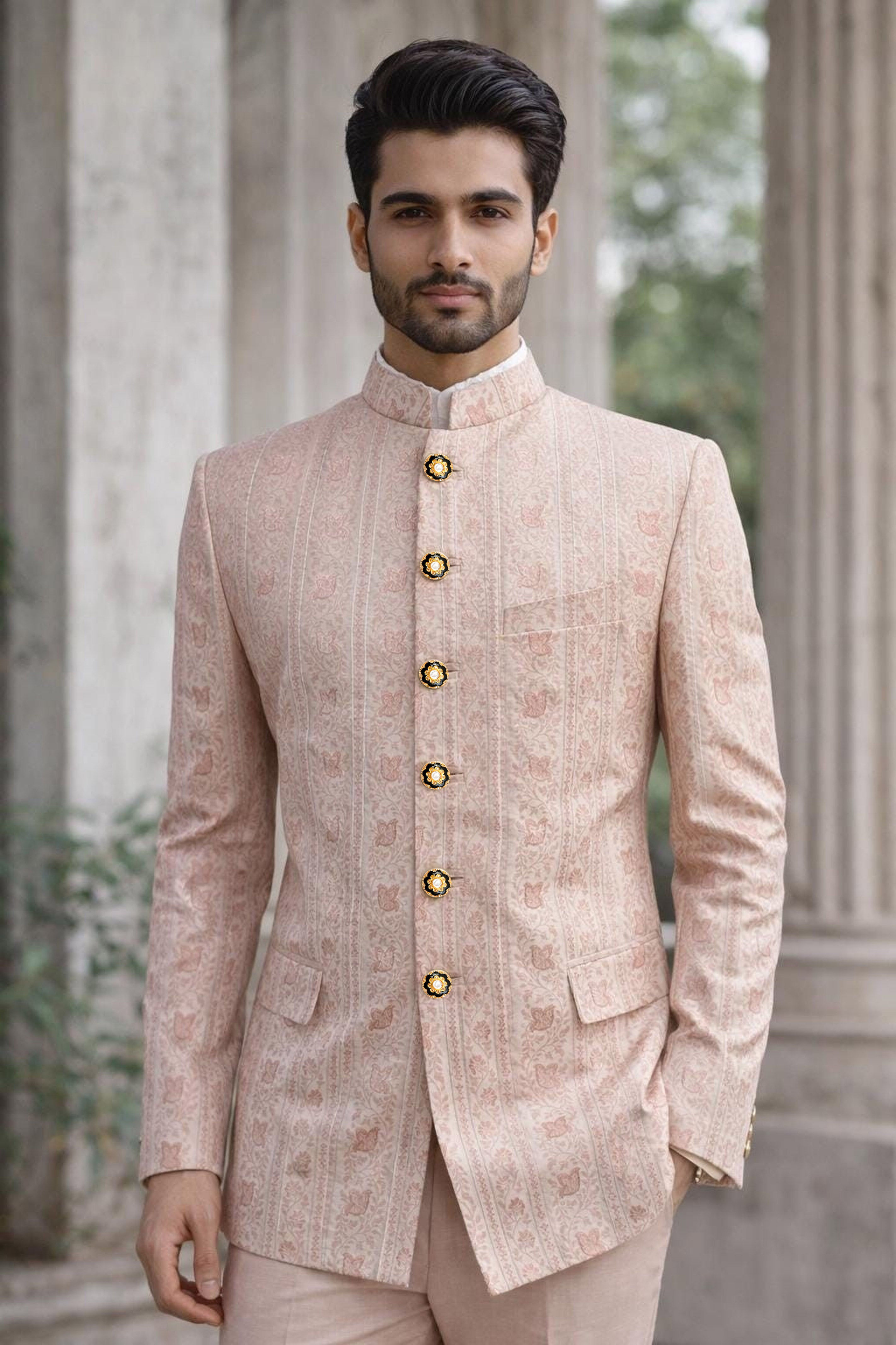 Rajvansh Kundan Enamel Sherwani Button Set