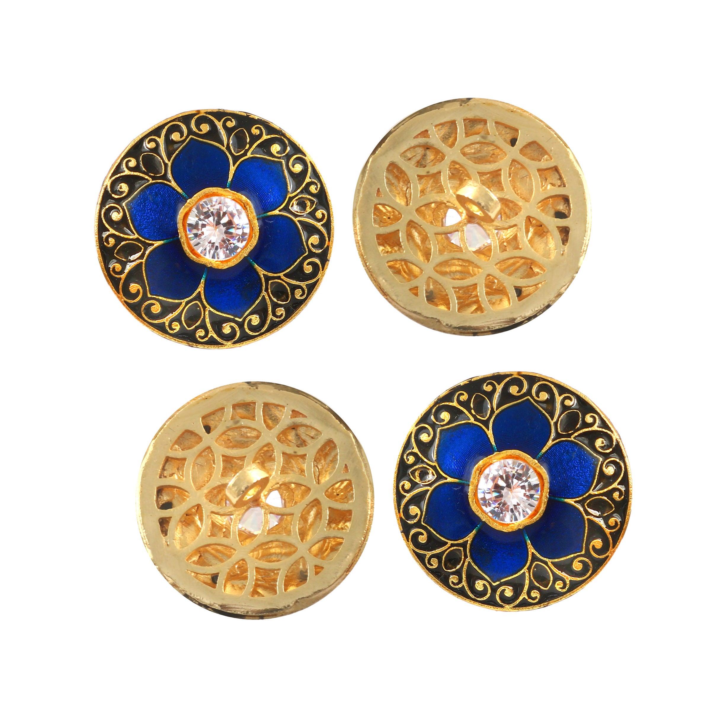 Neelkamal Sapphire Enamel Sherwani Button Set