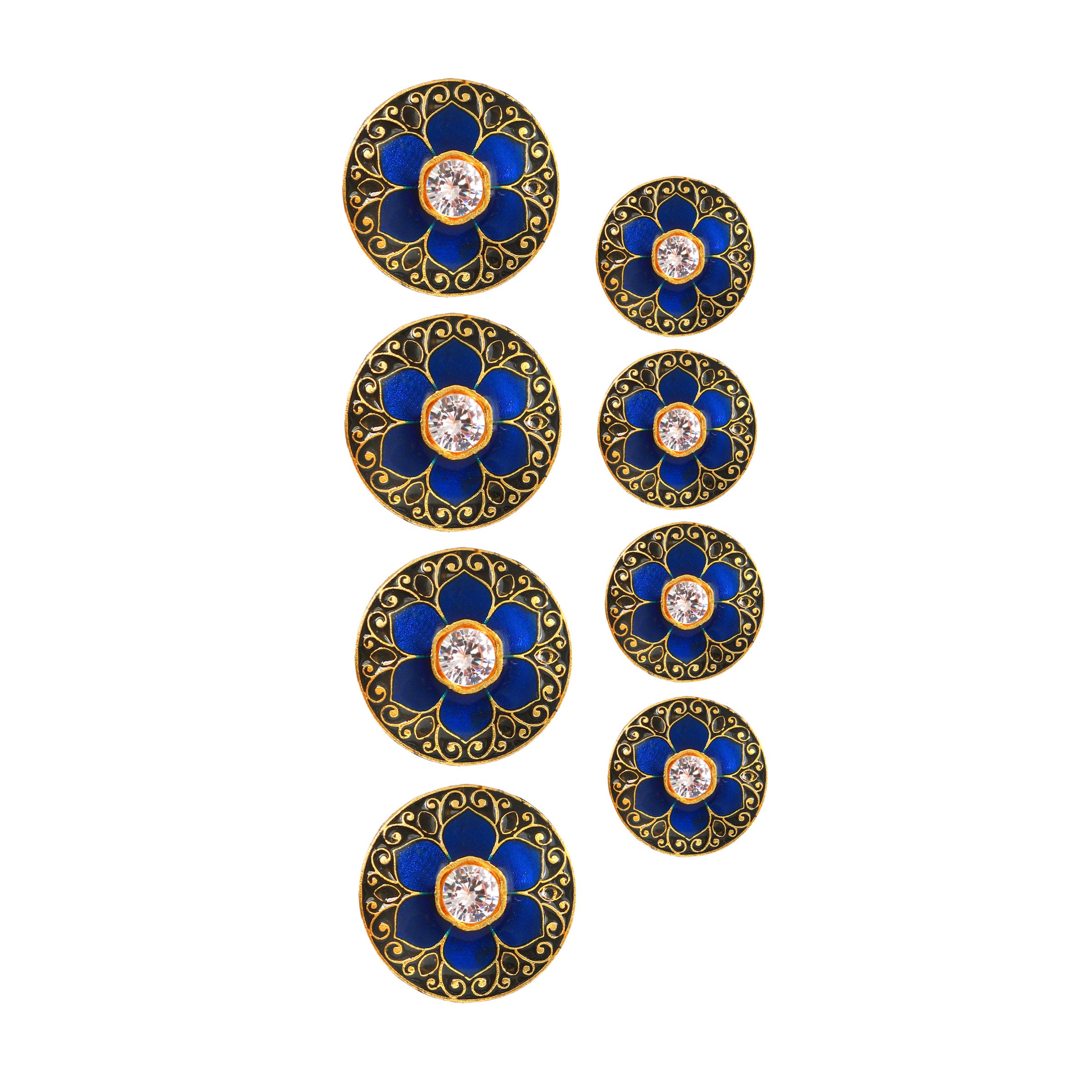 Neelkamal Sapphire Enamel Sherwani Button Set