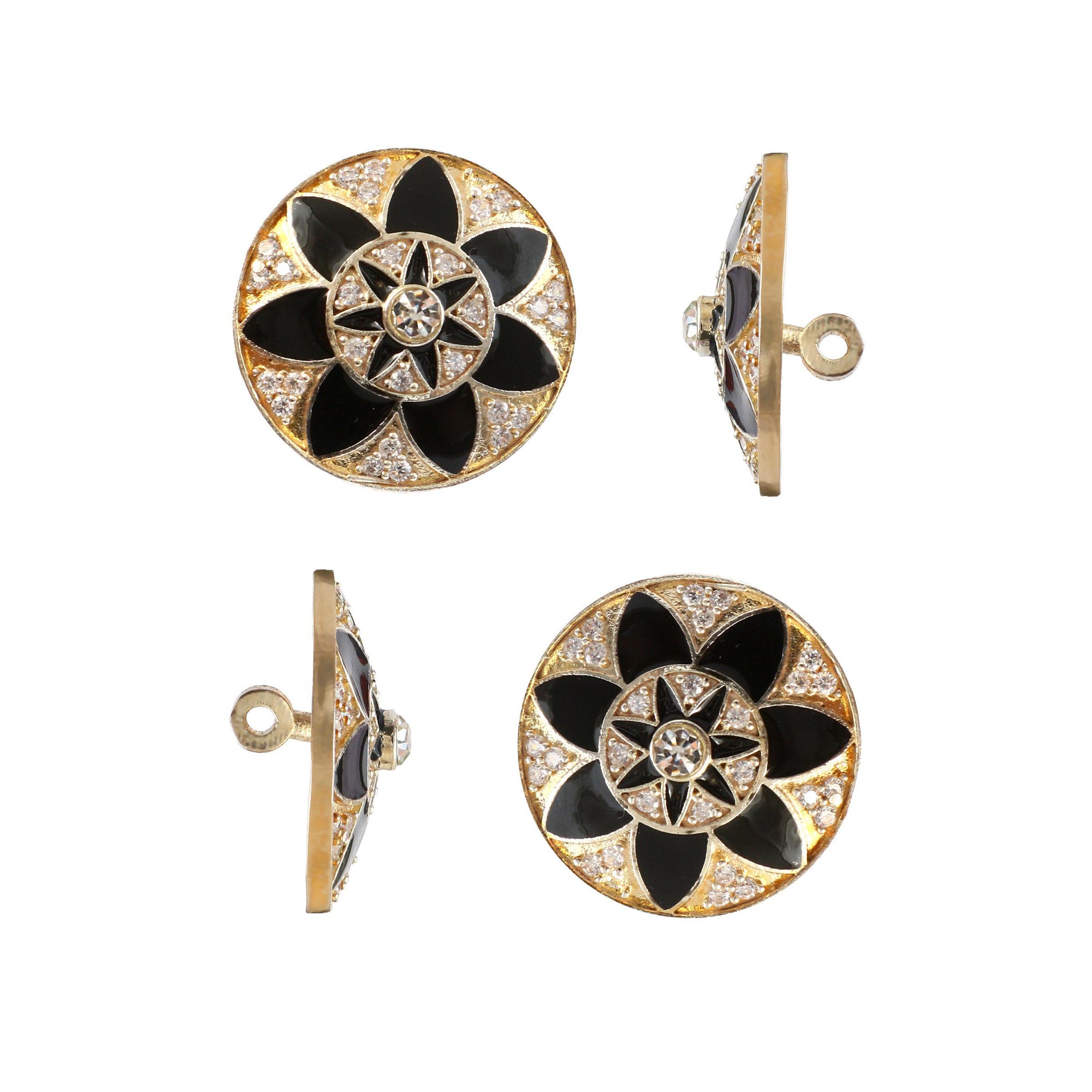 Shams Noir Crystal Sherwani Button Set