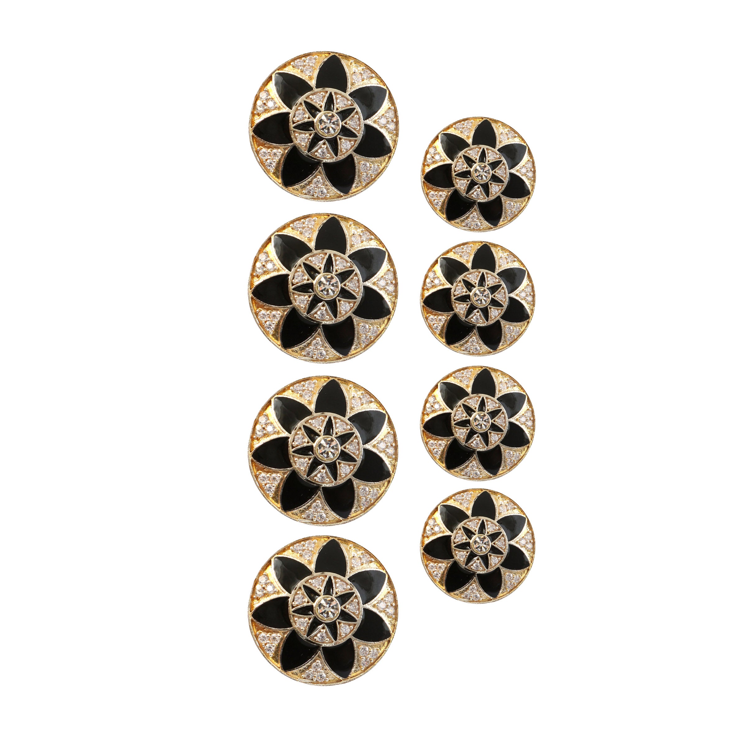 Shams Noir Crystal Sherwani Button Set