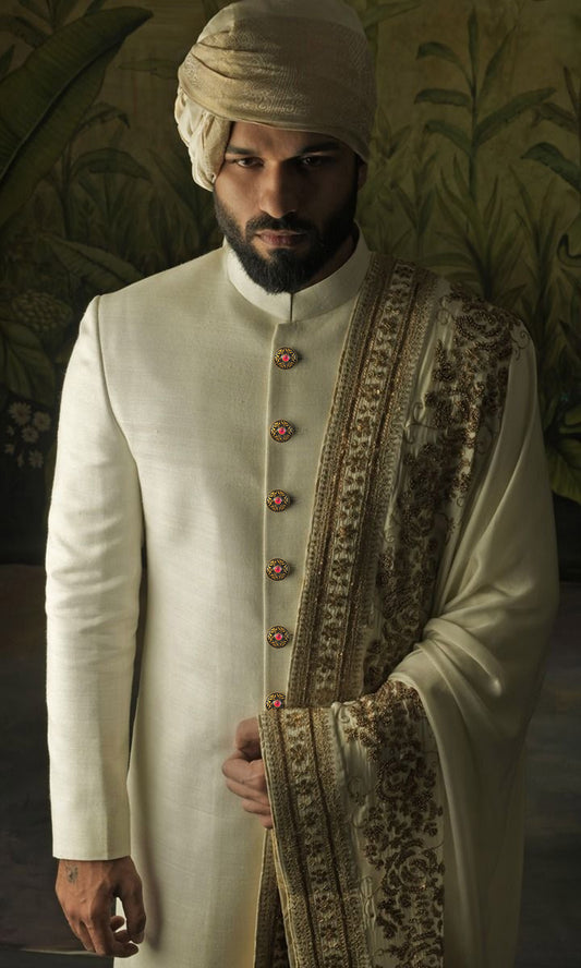 Shams Noir Crystal Sherwani Button Set